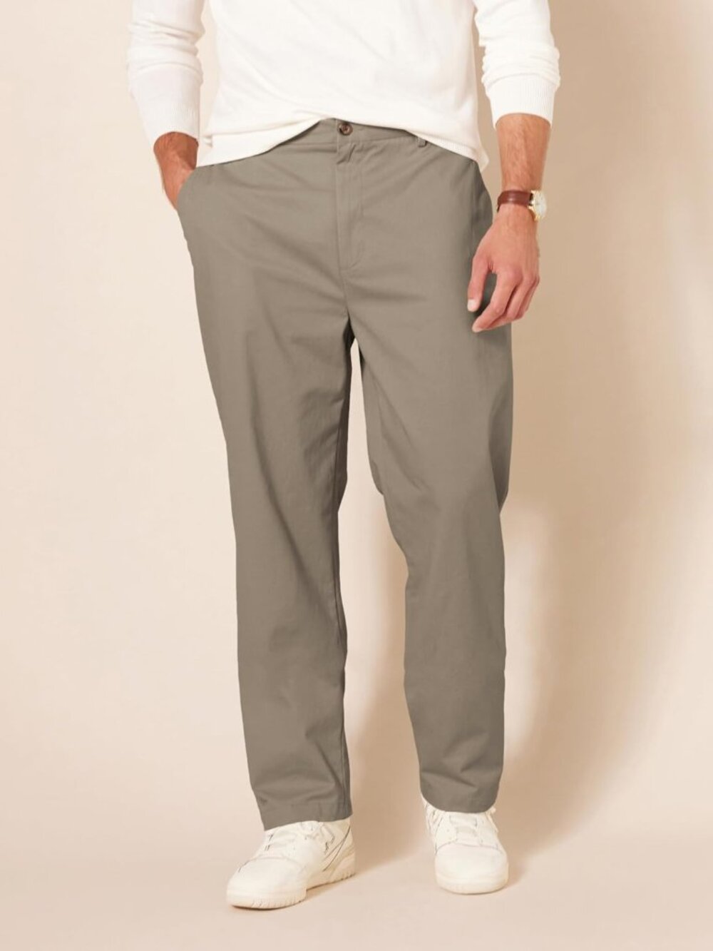 Men's Classic-Fit Wrinkle-Resistant Flat-Front Stretch Chino Pant - Picture 7 of 11